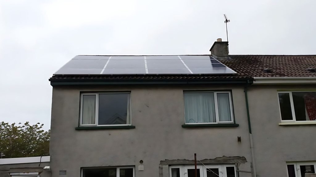 12 solar panels on a roof