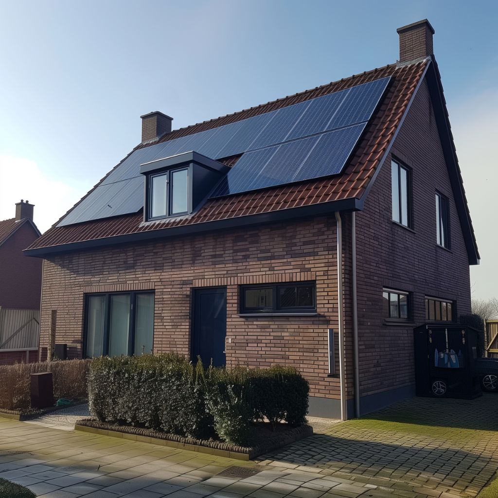 neat solar panels on home roof
